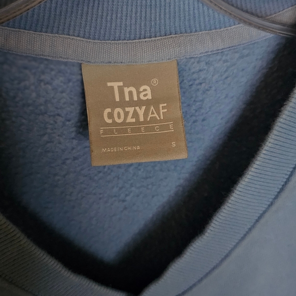 TNA Cozy AF Blue Fleece Academia V-neck Vest size small - Picture 5 of 9